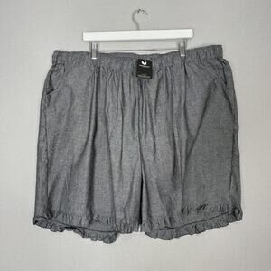Farmhouse Frocks Shorts Womens 3XL Gray Ruffle Hem Cottage Prairie Lagenlook